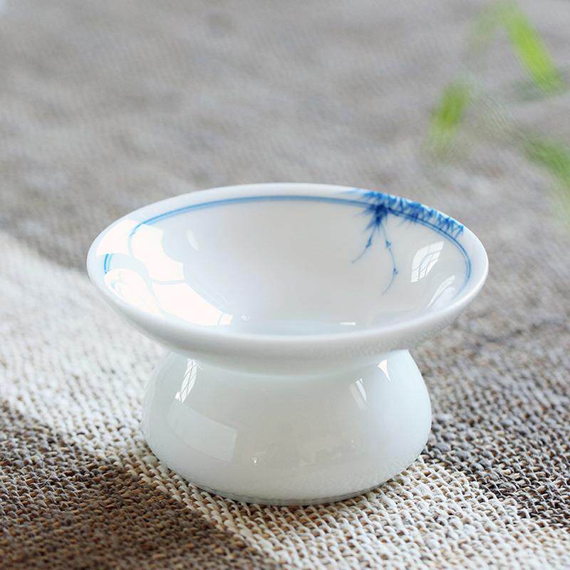 玉泥手绘白瓷茶漏陶瓷茶滤简约中式功夫茶具茶道茶叶过滤器