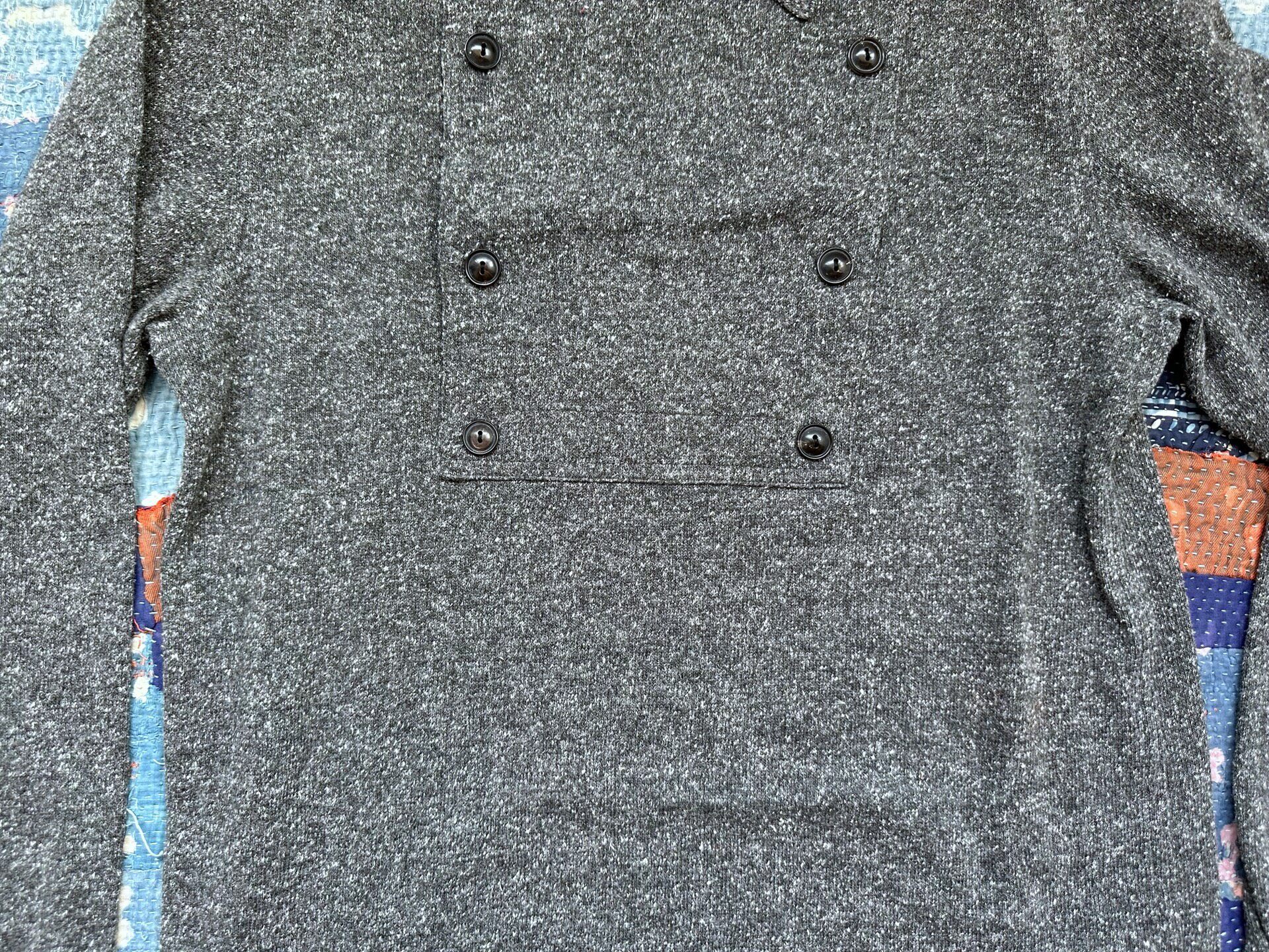 RRL Gray Long-Sleeve Cavalry Shirt — back