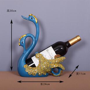 欧式天鹅红酒架摆件创意简约现代酒柜别墅乔迁礼物家居工艺装饰品