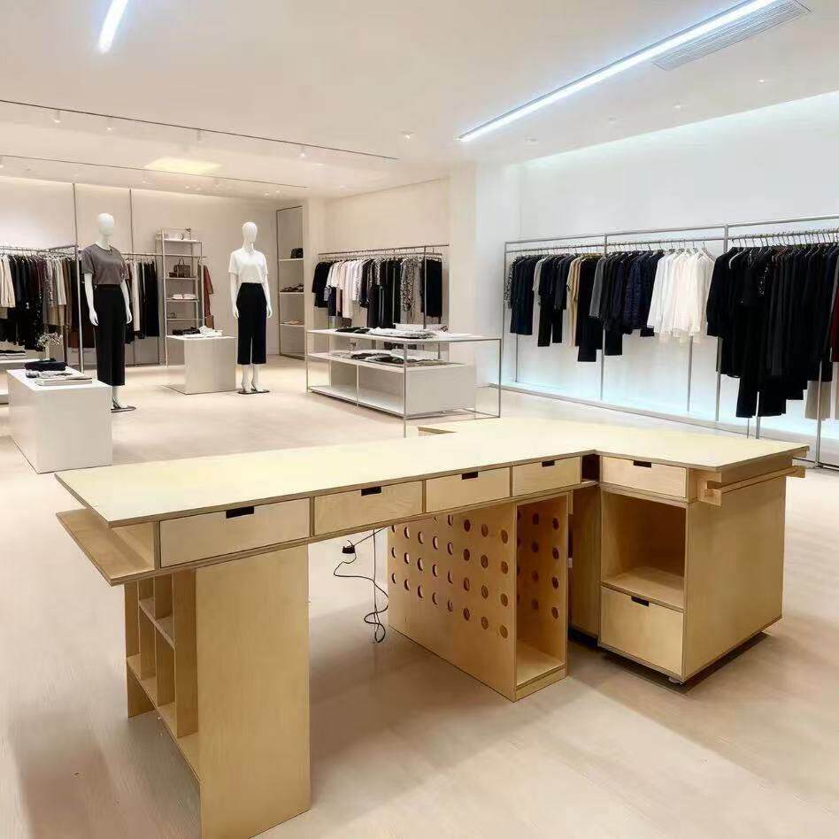 定制裁缝店服装店裁剪桌子站立式移动工作台创意海洋板设计桌极简