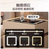 代卧室实木0边25灯轻2奢新款 床头柜0床收纳柜全感带现简约智能