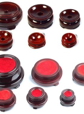 大号水晶球旋转双层底座 木质圆底座摆件多尺寸现货供应