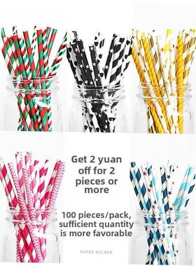 100pcs/Set Black Cocktail Straws Black Plastic Straw For Bir