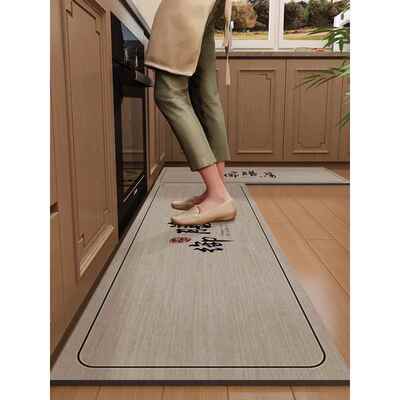 厨房地板垫硅藻泥防滑抗油吸收垫家庭免洗抗污定制中国风地板垫