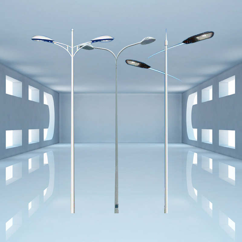 6/7/8/10米户外新农村led220v景观路灯杆户外挑臂太阳能双头路灯