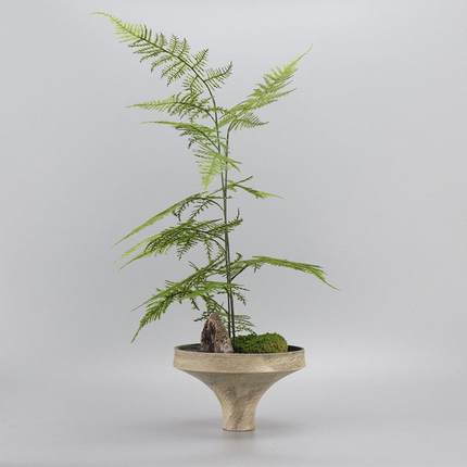 新中式日式创意仿真花艺文竹干花禅意茶室民宿茶几博古架桌面摆件