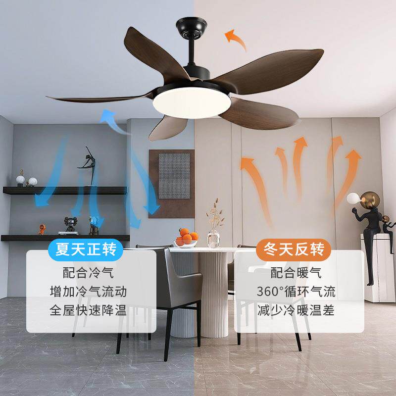 新款直销智能变频餐厅风扇灯家用客厅吊扇灯现代简约三叶五叶48寸