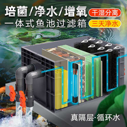 鱼池过滤器大型室外水循环系统家用鱼缸过滤盒锦鲤水族过滤箱自制