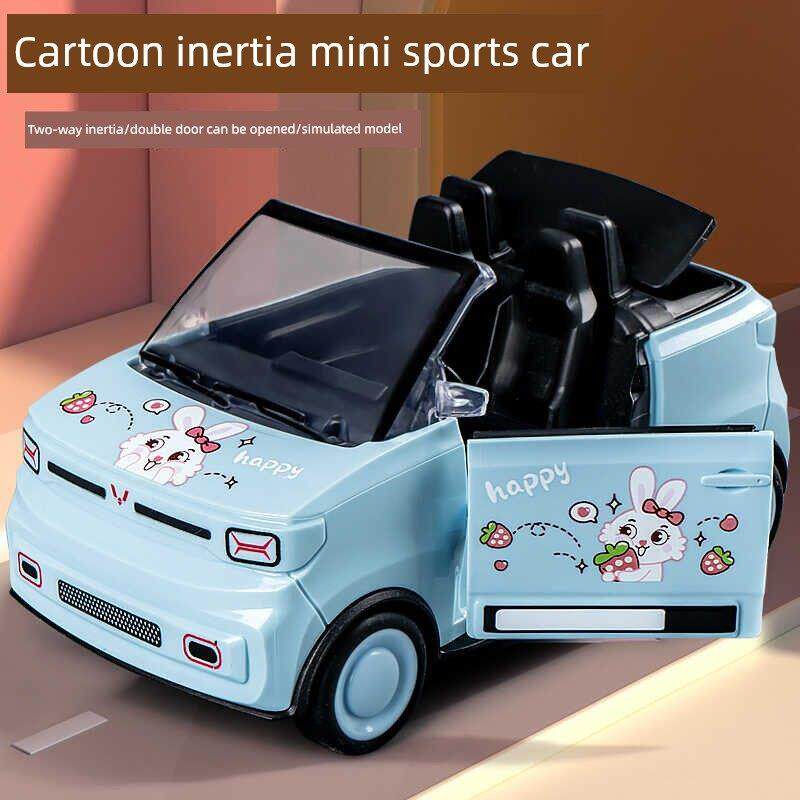 儿童卡通mini敞篷车 仿真塑料迷你汽车模型男孩女孩惯性跑车玩具
