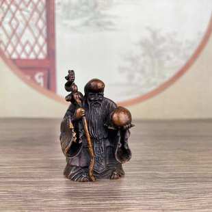 新中式南极仙翁寿星铜像摆件家居客厅装饰品工艺品小礼品生日礼物