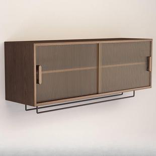 壁挂储式 物实木玻871璃吊柜餐厅墙壁柜餐边壁柜厨房柜上墙置物柜