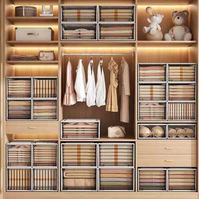 Home clothing storage box drawer style wardrobe organizer