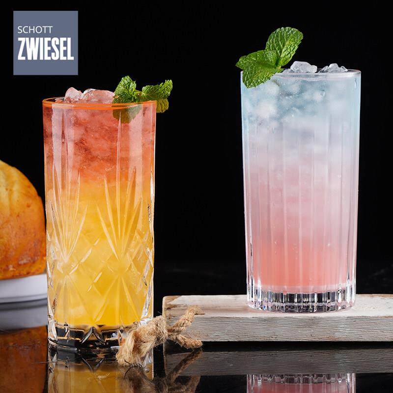 德国进口SCHOTT肖特水晶玻璃柯林杯长饮杯刻花鸡尾酒杯水杯果汁杯