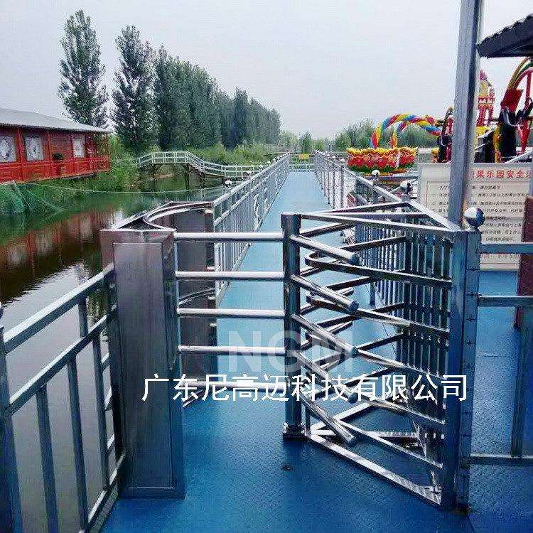 全高转闸通道单向旋转闸机不锈钢自由门三排梳状形栅栏挡杆门禁闸