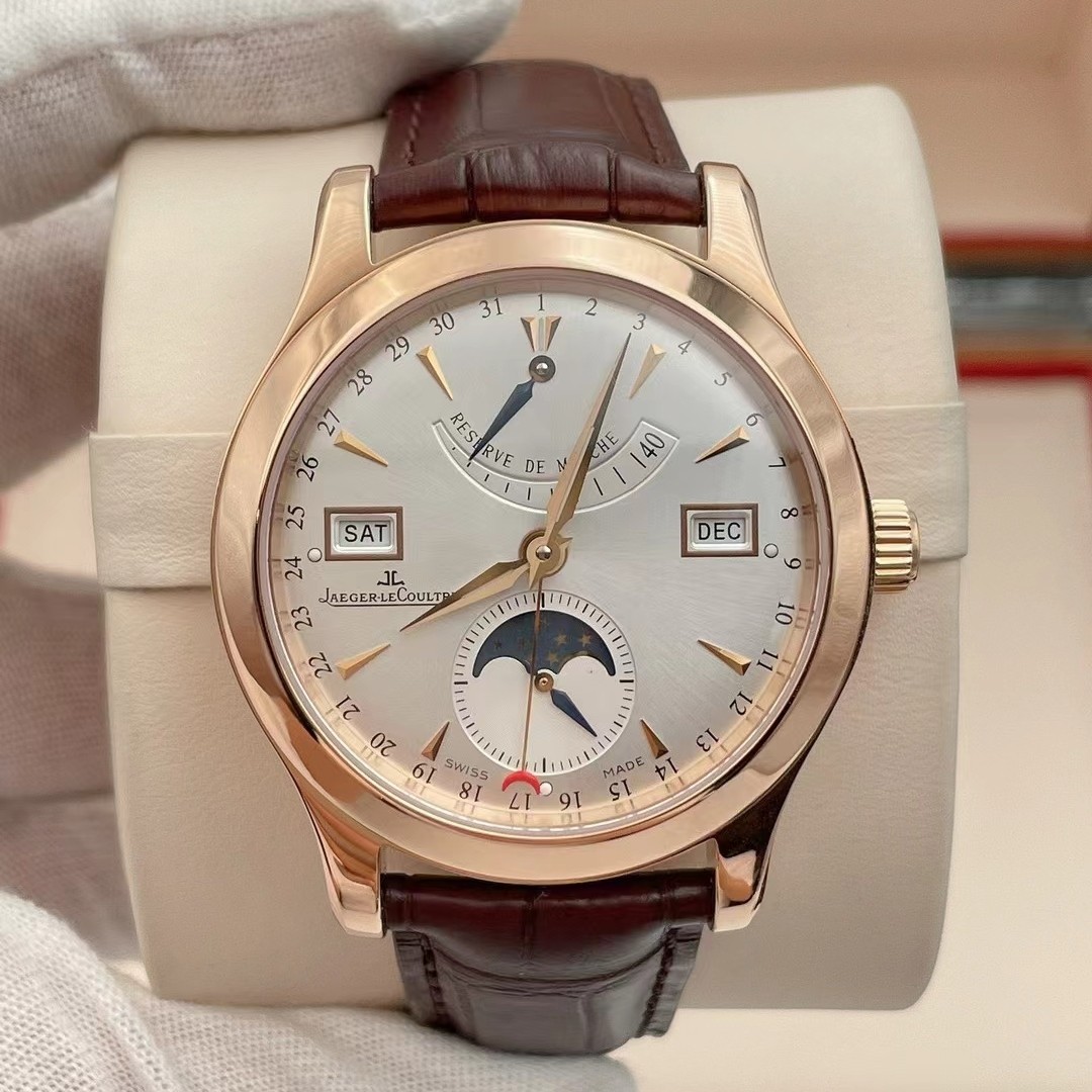 98新40mm积家大师18K玫瑰金Q151242A月相显示自动机械手表男正品