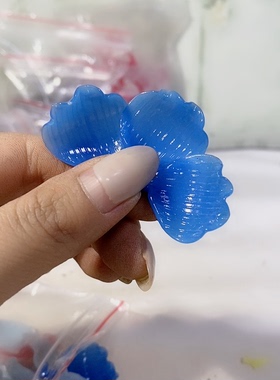 老料器花瓣发簪材料深蓝色大芍药10片L-108