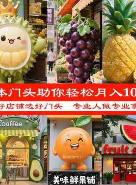玻璃纤维彷真水果榴莲草莓柠檬葡萄牛油果凤梨雕塑店铺门头装饰摆