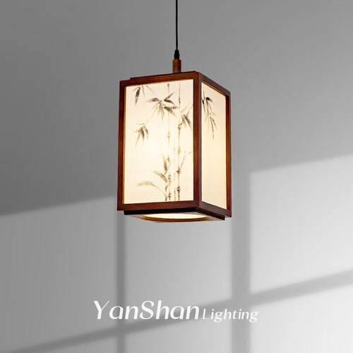 宋式美学玄关过道吊灯新中式复古实木中国风小吊灯餐吧台厅茶室灯