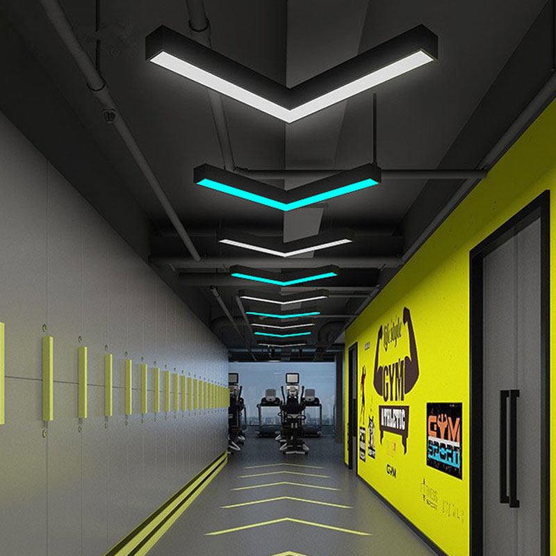 led v形箭头造型灯创意异形台球厅KTV走廊过道健身房网咖工业吊灯