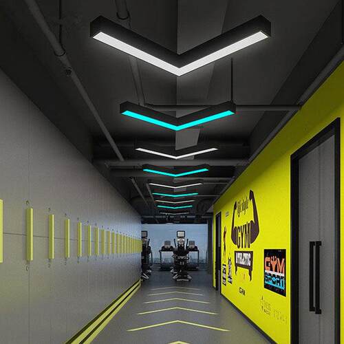 led v形箭头造型灯创意异形台球厅KTV走廊过道健身房网咖工业吊灯