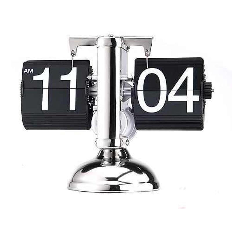 创意简约装饰时尚家居单脚电子复古机械自动翻页小天平钟时钟座钟