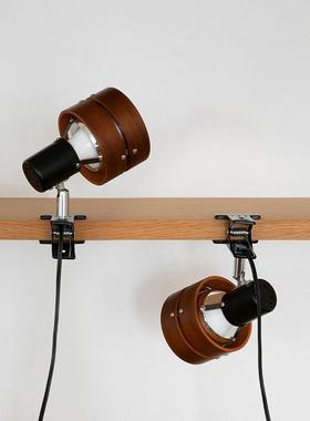 夹子书台灯实日木式壁灯书架桌补光宿舍63165学习灯卧室书房工作