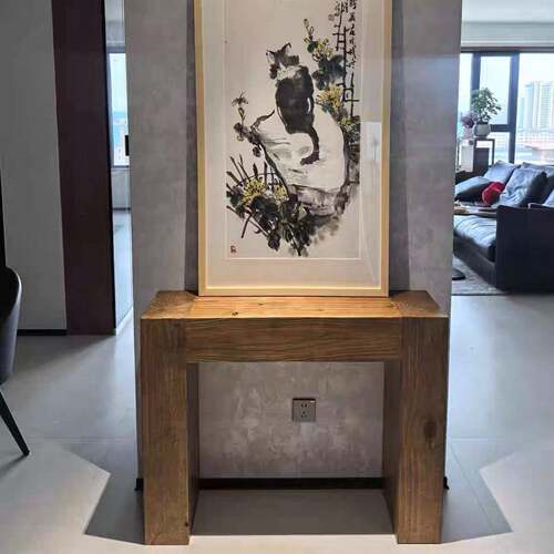 实木入户正对门玄关桌进门走廊尽头柜靠墙极窄端景台装饰置物架