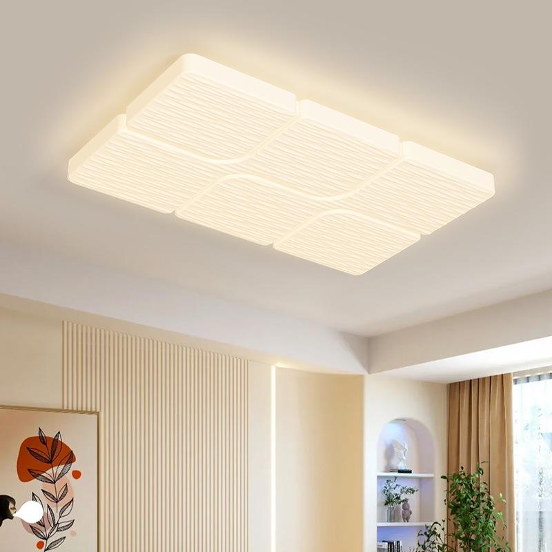 厅吸顶灯约具2025新款奶油风灯具卧室房间主784灯简客几何方块灯