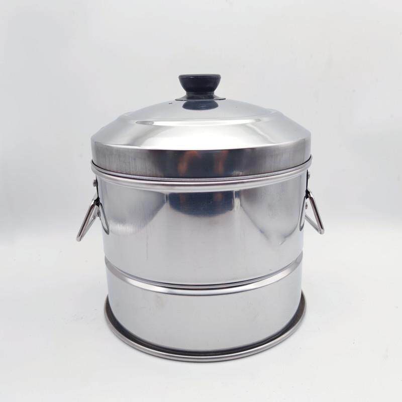 云南家用不锈钢蒸饭器 内嵌木板断糖饭蒸笼简约商用蒸子老式甑子