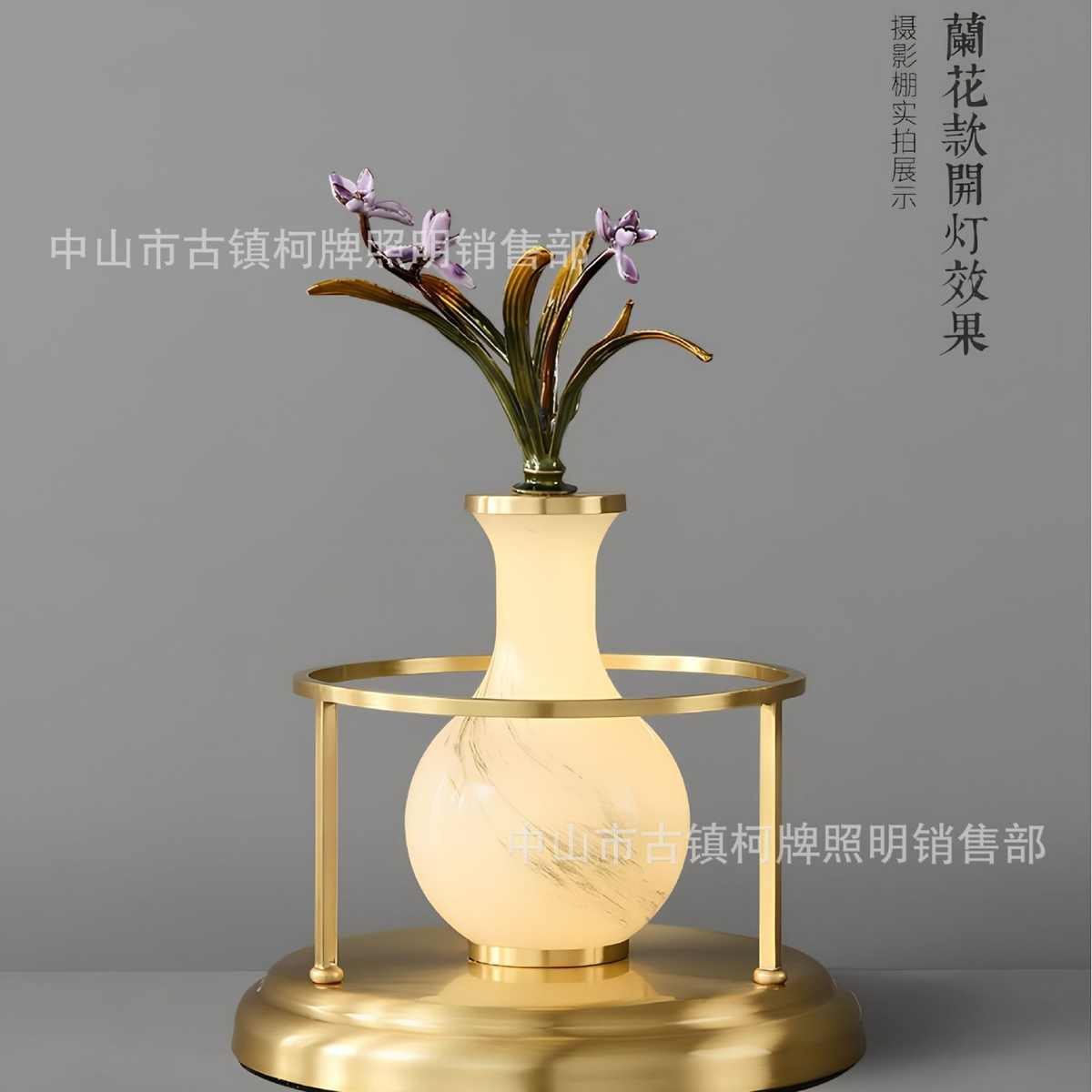 新中式简约国风全铜台灯客厅餐厅卧室书房台灯装饰品花瓶禅意创意