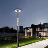 户外3米LED太阳能庭院灯高杆小区花园路灯别墅街道公园草坪景观灯