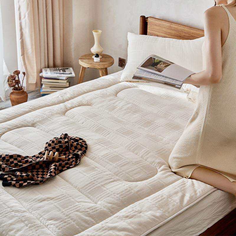 A类华夫格全棉棉花床垫软垫可折叠家用卧室垫子单人宿舍垫被褥子