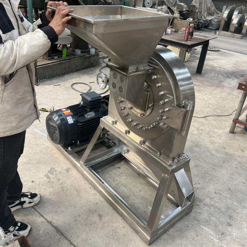 304不锈钢齿爪粉碎机无尘自吸大米磨粉机烧烤料白糖食盐破碎机