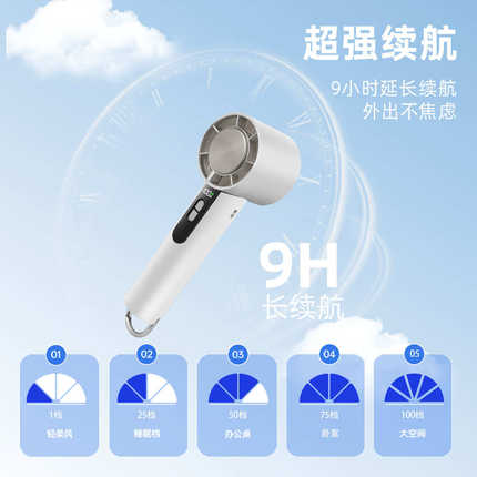 新款半导体制冷冰敷高速风炮手持户外旅游可折叠便携式小风扇