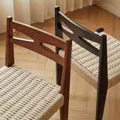 哈瓦那设师款 实木靠背椅绳哈瓦那椅编织诧家用餐 复古寂计风椅日式