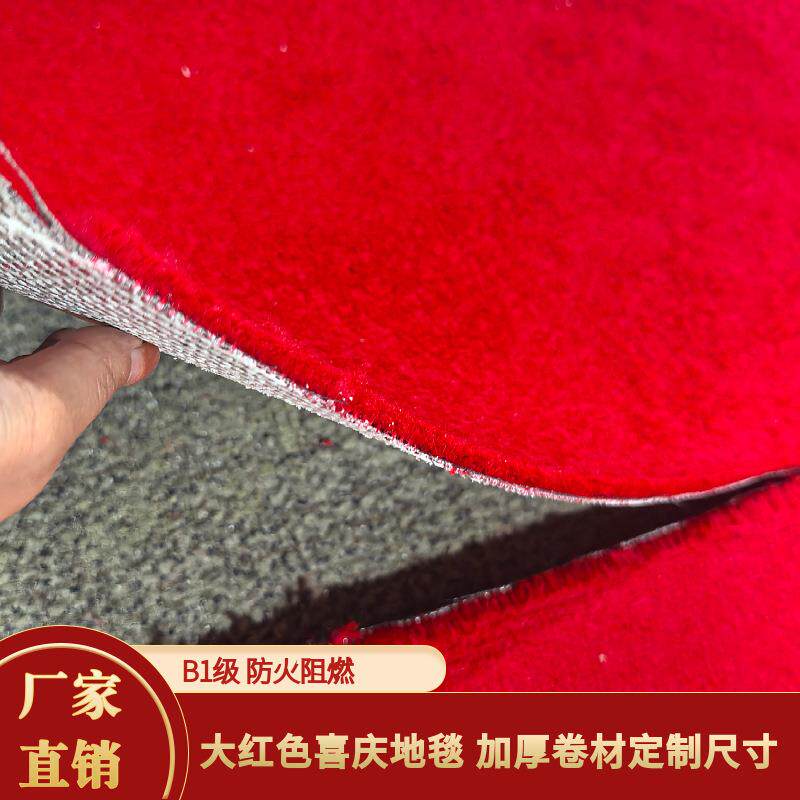 走廊迎宾红地毯楼梯防滑商用卧室简约纯色武术馆长毛加厚大面积