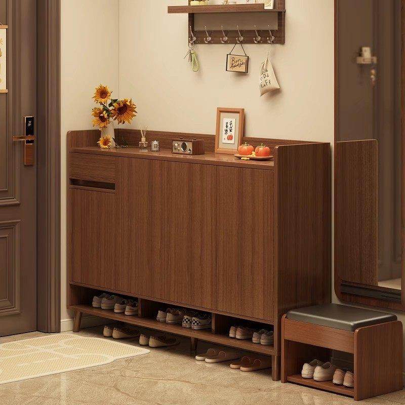 实木鞋柜入户门家用门口室内新中式玄关柜一体储物柜靠墙收纳鞋架,住宅家具,鞋柜,淘宝优惠券,粉丝福利购,淘宝优惠卷
