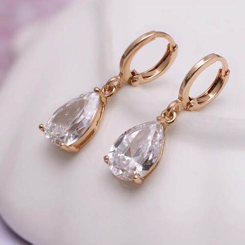 Wholesale Jewelry -- Drop Water Zircon Earrings For Women Go