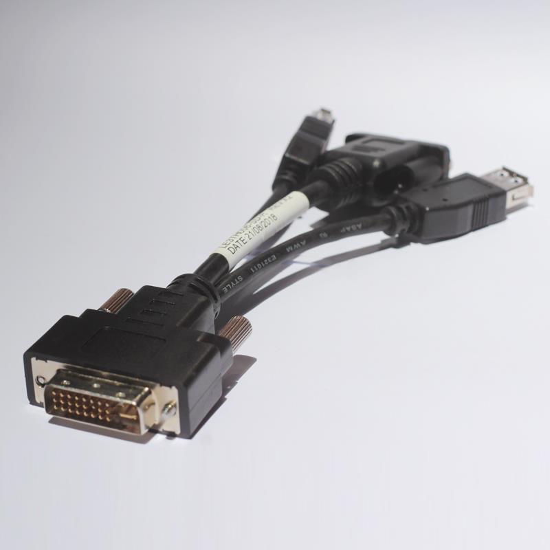 DVI 24+5针转VGA母15孔影片转换线 线伺服器双USB口转接头电脑萤