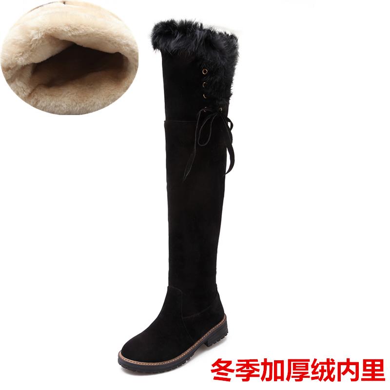 高档2024冬季新款雪地靴女加厚加4绒过长筒膝长靴高筒棉靴0码大43