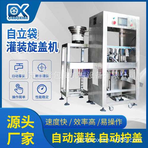 全自动灌装旋盖机吸嘴袋洗衣液番茄酱吸吸果冻立式袋子灌装机