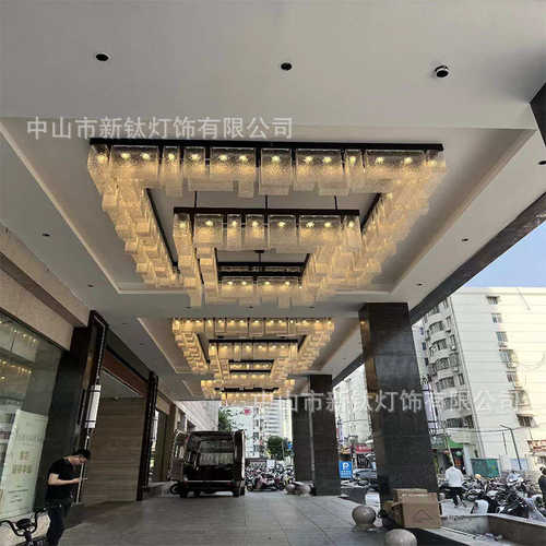 酒店雨棚灯现代轻奢简约冰花纹亚克力罩吸顶灯商场餐厅门头灯厂家