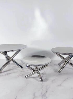 简约现代金属不锈钢水果盘果盆软装饰品样板间餐桌托盘收纳盘摆件