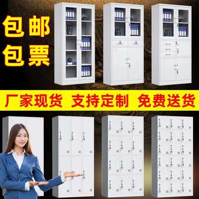 文件柜铁皮柜员工更衣柜学生宿舍带锁档案资料柜中二斗钢制办公柜