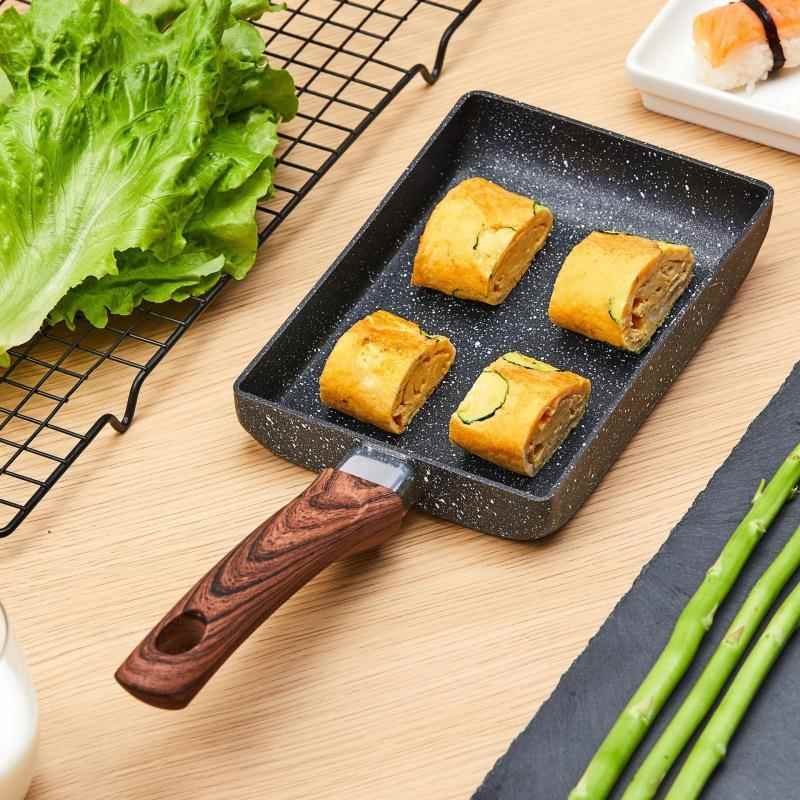 新款直销跨境锅具玉子烧方形迷你不粘麦饭石煎蛋锅家用平底早餐锅