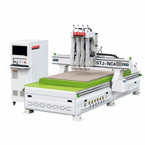 STJ-NC4X2数控开料机双工位四工序木工CNC开料设备板式家具加工