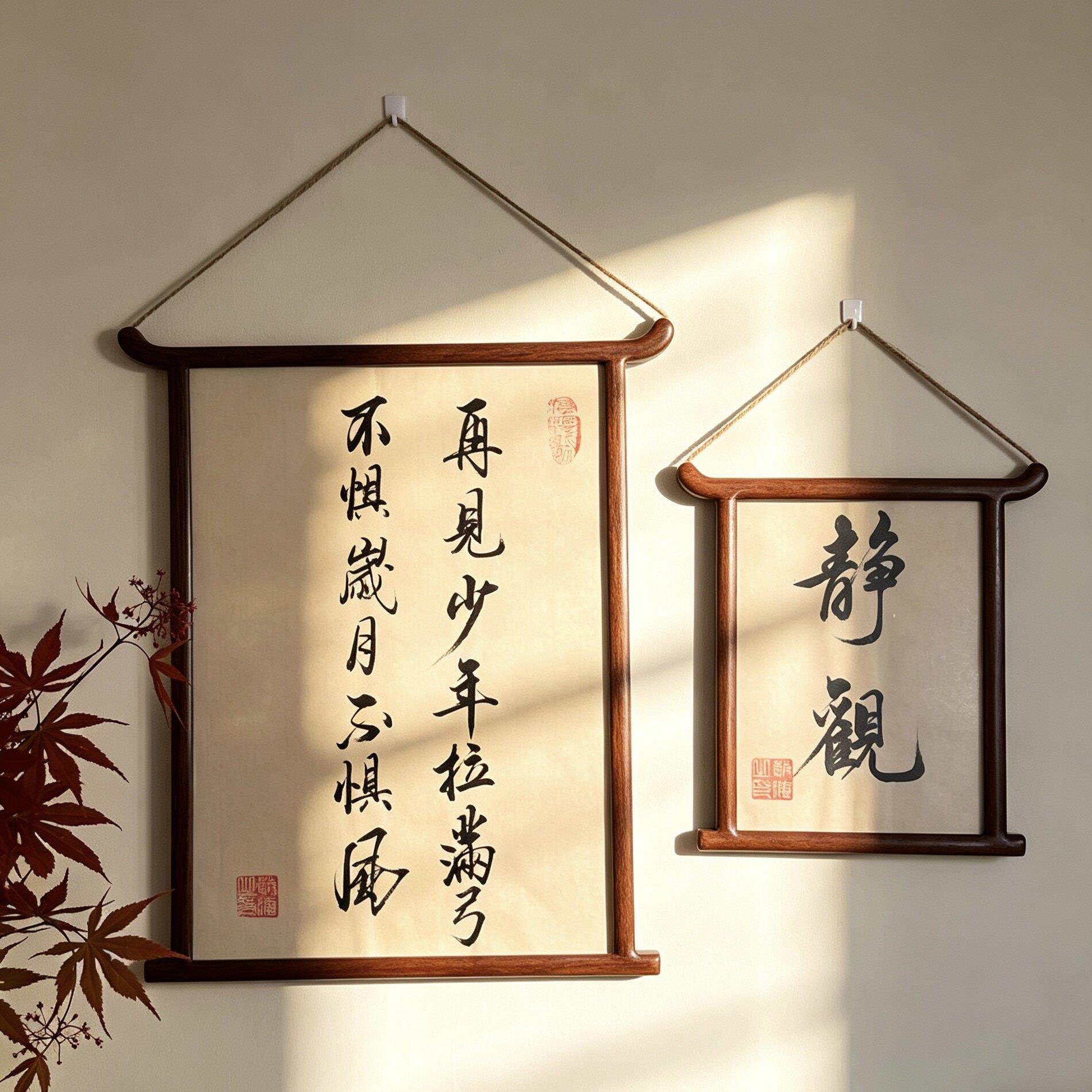 实木装裱框双面相框海报展示挂墙字画展示框创意相框a4相框