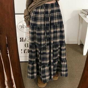 Classic Gingham Academical Style Casual Loose High Waist
