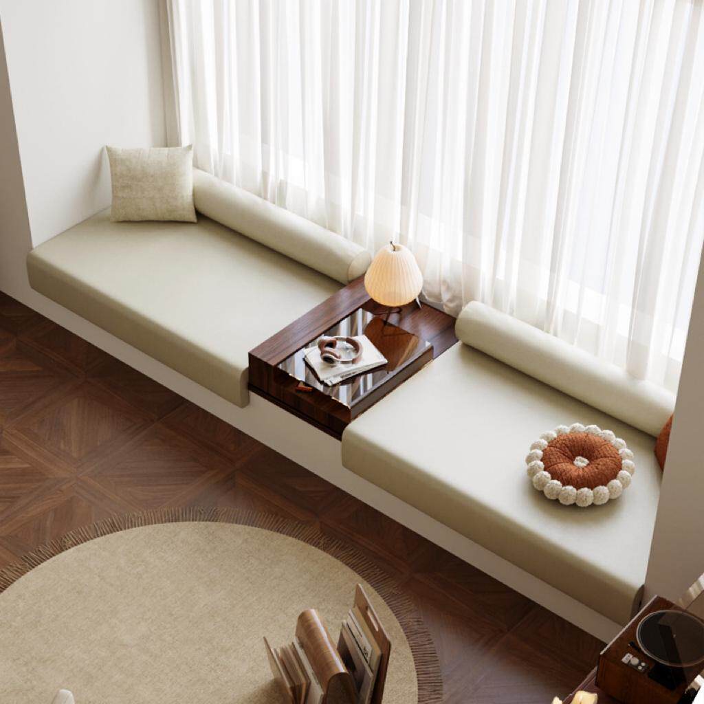 新中式飘窗垫改造沙发窗台垫轻奢高级感阳台主卧四季通用榻榻米垫