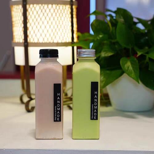 耐高温一次性PP塑红料奶杯厚UEK子加方形磨砂果汁饮料瓶网奶茶茶